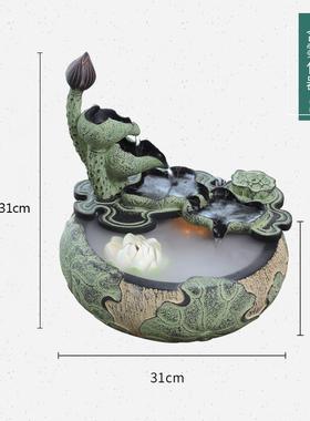 高档件创意新式茶桌流水摆摆客厅茶室中桌面水景观办公室循环水装