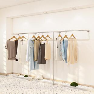 服装展衣示架上墙壁无品牌/店挂侧列挂陈货架男女装墙上挂架银色