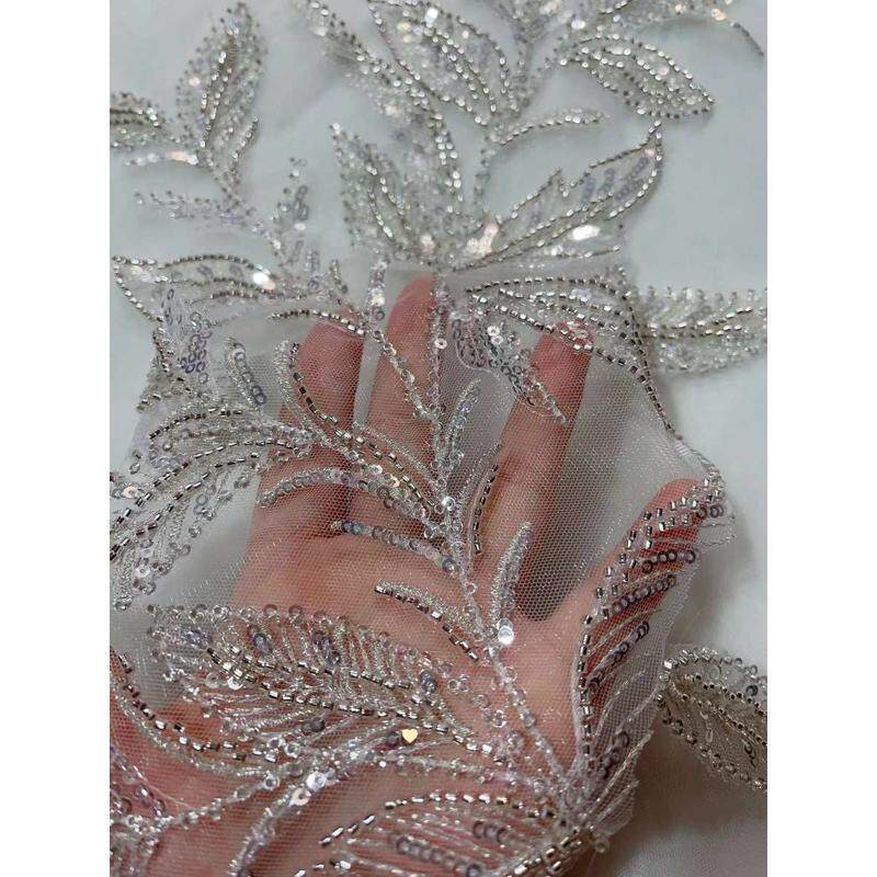 叶子钉珠刺绣贴银色绣片亮片花贴唯美婚纱装饰品辅料服饰大号布贴,居家布艺,布贴,淘宝优惠券,粉丝福利购,淘宝优惠卷