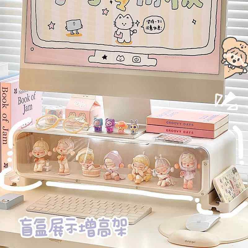 桌面显示器增高架盲盒手办收纳架展示架透明置物架学生书桌办公室