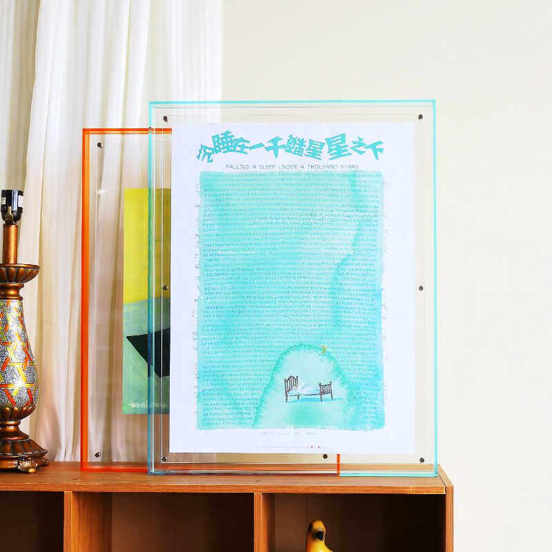 压克力高级感立体画 画框装裱海报照相片展示框透明挂墙摆台10寸6