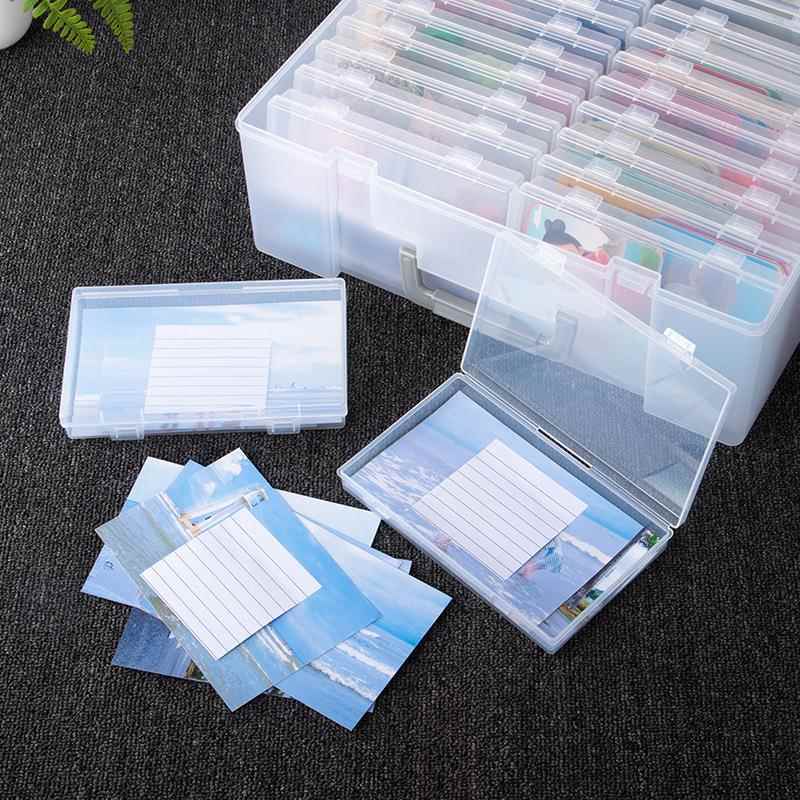 跨境46寸相片收纳盒塑料无品牌/手X提收纳套透明小物杂物储物装盒