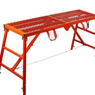 烤漆马凳圆腿网面马镫折叠脚手架可升降防滑马凳家用梯室内登高凳