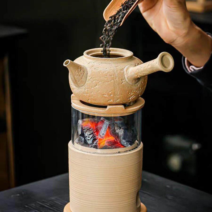 围炉煮茶观火炉茶室庭院户外家用桌面小煮茶炉取暖手炉陶瓷碳炉子