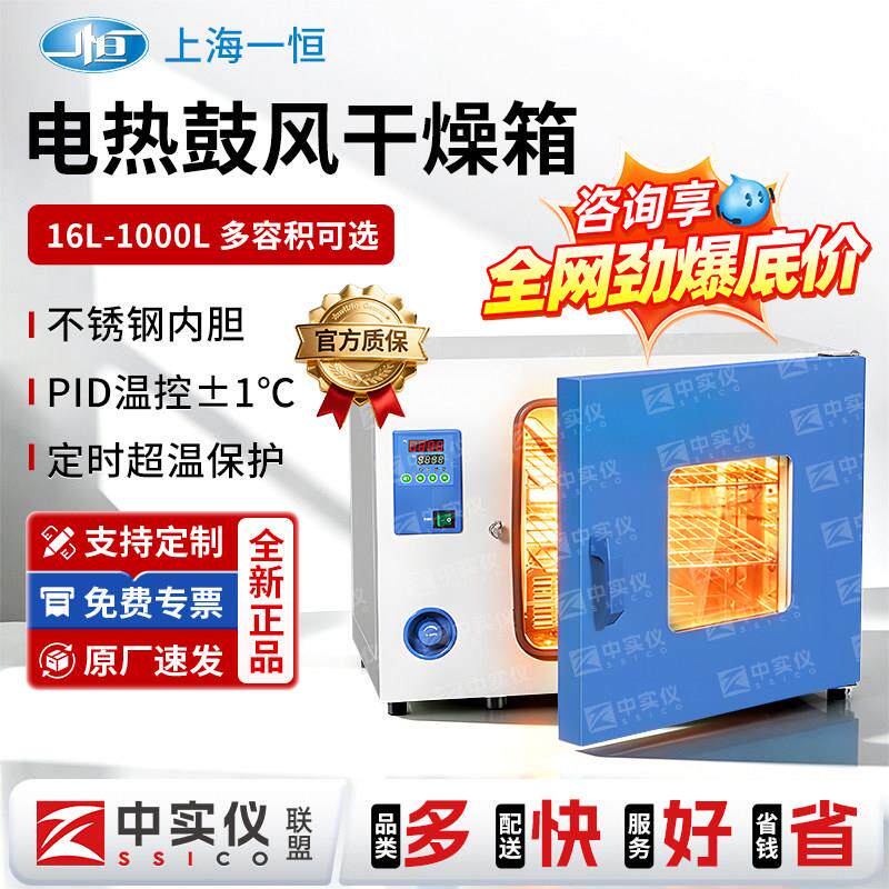 上海一恒电热鼓风干燥箱真空实验室烘箱DHG9030/70A恒温工业烤箱