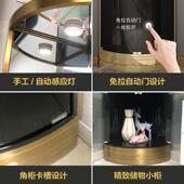 碧桂园轻奢不锈钢酒柜家用客厅转角柜玻璃三角柜扇形墙角靠墙酒柜