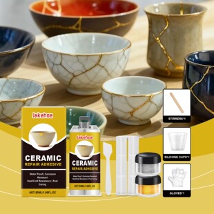 JAKEHOE Ceramic Repair Kit - Golden Mending Adhesive for Dee