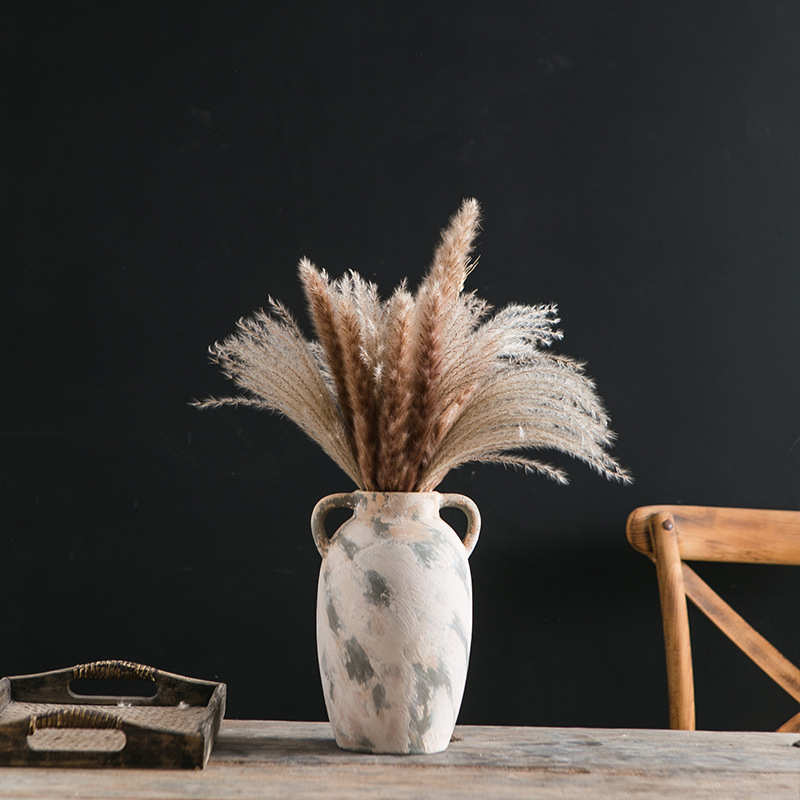 中古陶瓷花瓶复古新中式陶罐高级感侘寂风插花花瓶客厅玄关摆件