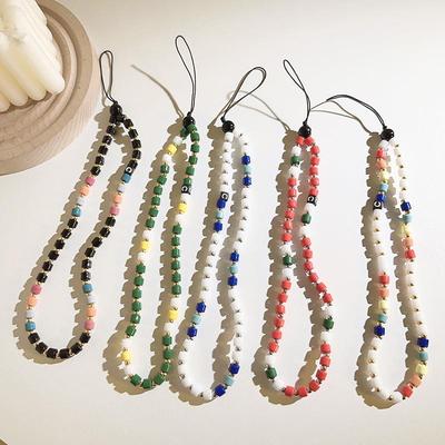 ins简约风手工细珠链条手提绳容易手机壳手机挂绳ccd相机串珠挂链