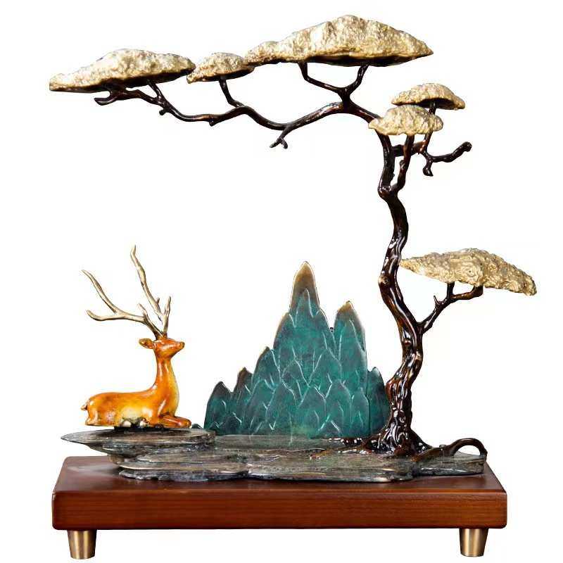 新中式假山迎客松摆件客厅电视柜酒柜玄关书房搬家乔迁新居装饰品,特色手工艺,其他特色工艺品,淘宝优惠券,粉丝福利购,淘宝优惠卷