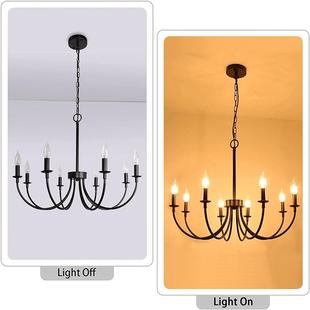 风美式 蜡烛餐a厅吊灯复古工业酒吧乡村灯跨境舍eby铁534艺多头农