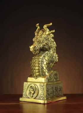 全艺EAJ铜龙年件摆马精神龙马龙图腾家居装饰工品马到成功龙印