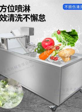 商用自动型果蔬气泡清洗机菜去农残洗菜机厂家净叶菜加工设KHP大