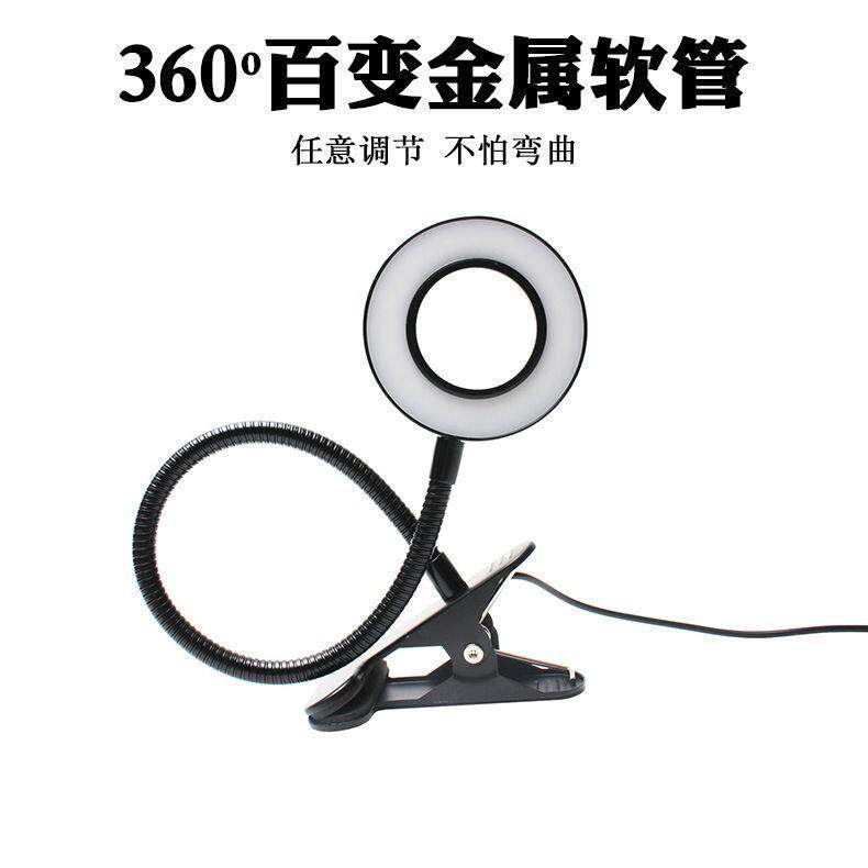 现货亚马逊USB夹子台灯护眼学习阅读工作LED纹绣灯金属软管鹅颈灯