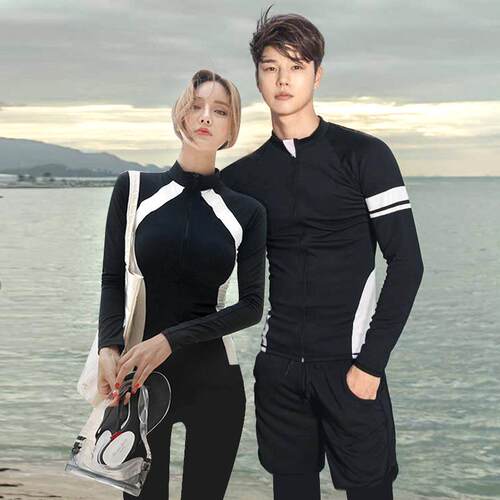 Couple diving suit, split long sleeved swimsuit, sun