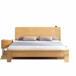 床实木床现代简约1.5米床出租房用双人床主卧1.8橡胶木床单人批发