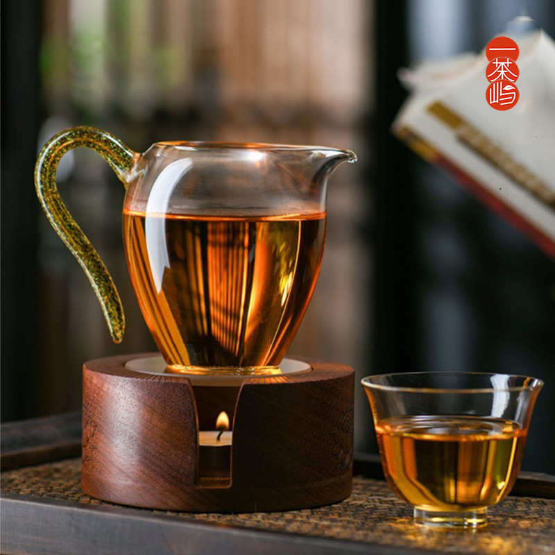 轻奢红檀温茶器蜡烛加热底座家用玻璃茶壶保温小茶炉功夫茶具配件