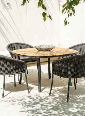小户外编藤阳台26265酒民店宿休闲摆桌室外花园露天防椅水防晒餐