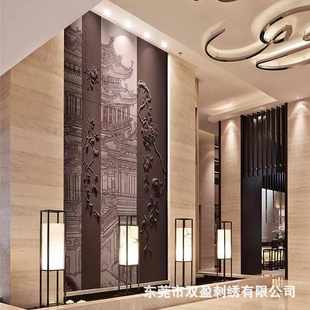 简约割花割雕皮雕精雕床头客厅刺绣无缝墙布护墙板装饰画壁布玄关