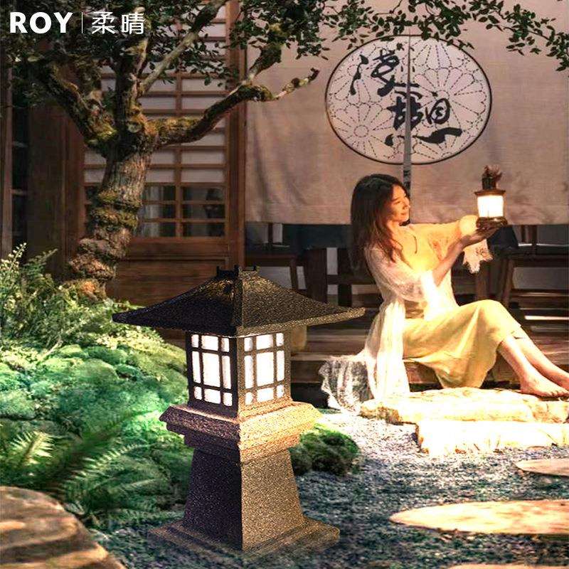 led户外日式仿古石塔灯庭院灯公园广场景观草坪灯园林别墅引路灯