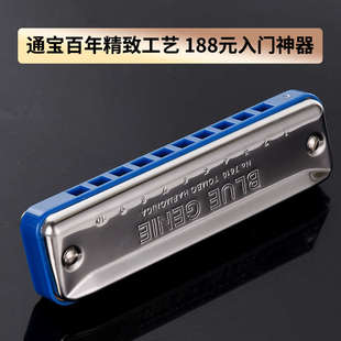 TOMBO通宝7610成人儿童初学者入门爱尔兰paddy调音十孔布鲁斯口琴