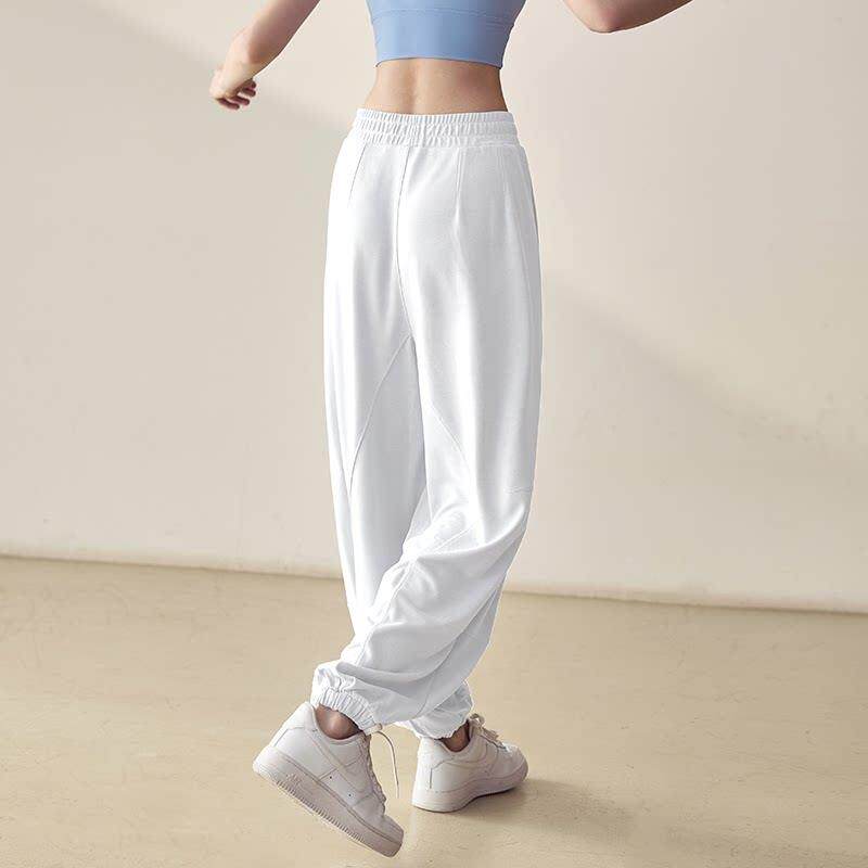 瑜珈裤女外穿夏季薄款高腰收腹宽松速干运动健身休闲束脚工装裤潮