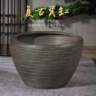 正品陶缸瓷鱼生古法态养鱼缸阳台小水池庭院老式莲大水缸大号睡荷