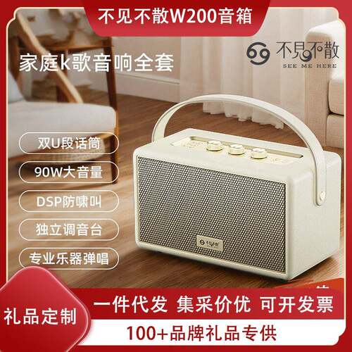 不见不散W200高音质家庭K歌音响设备全套麦克风一体机大音量音箱