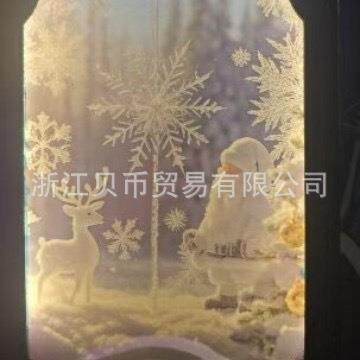 跨境新品Ghost Hologram Mirror 圣诞节装饰全息镜木质摆件