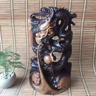 花梨木雕龙摆件实木动物12生肖龙家居客厅办公室装 饰摆设开业送礼