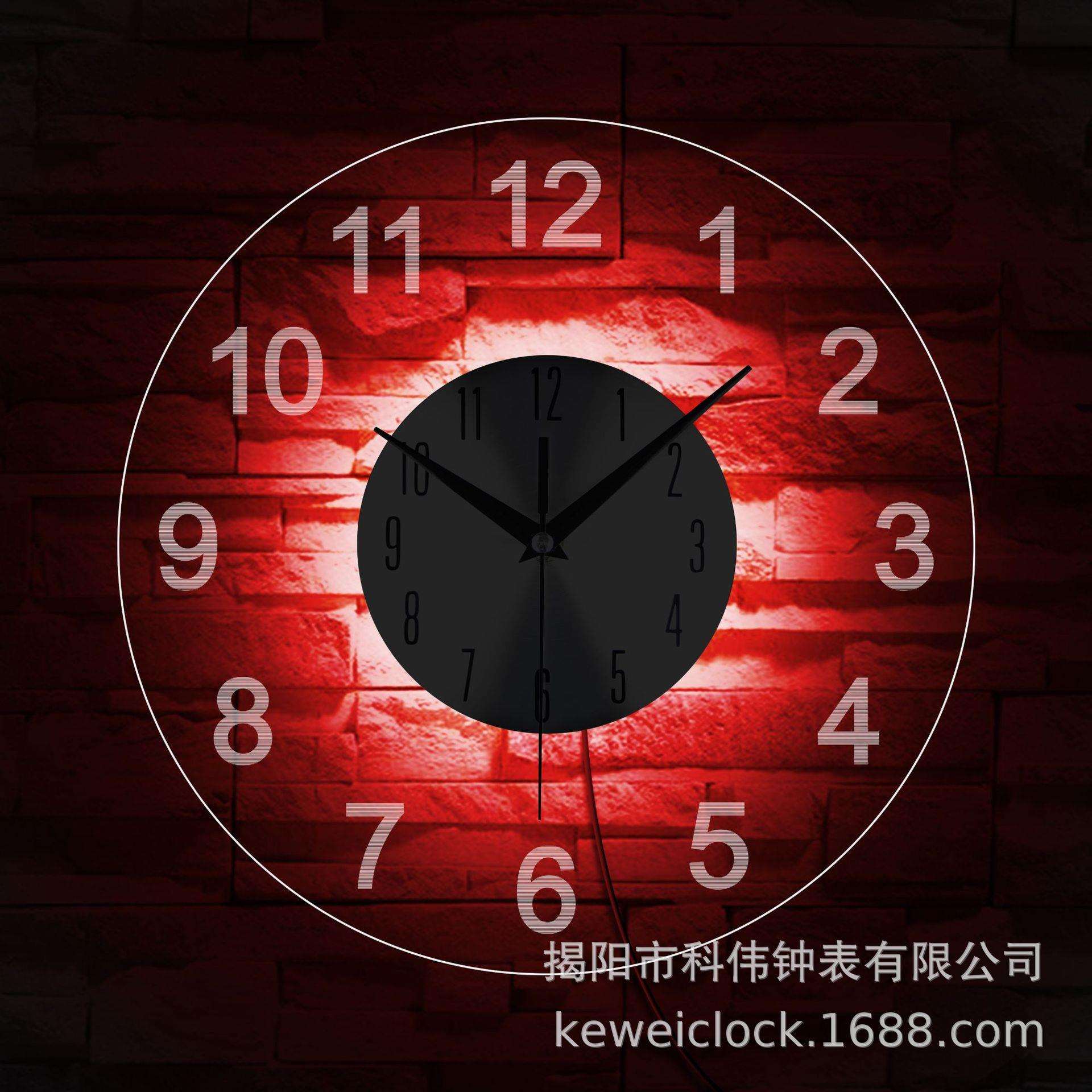 2026创意LED数字钟表挂钟客厅简约透明亚克力石英时钟轻奢挂表大