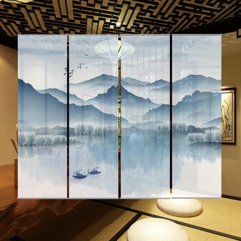 uv打印半透纱画半透纱窗帘写真制作展馆半透垂幔材质轻柔抗皱