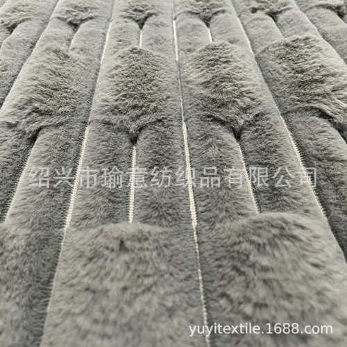 抽条枕绒布 5服装剪花提花抱现货竹节兔毛面料公分沙发毛毯新品
