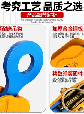 CDH竖钢板吊钳1吨2吨5吨10吨9732吨钢板起重吊钳钢板板夹0钳起吊