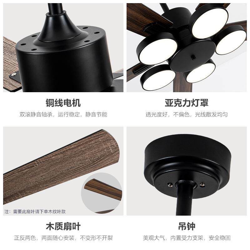中古风吊扇灯风扇灯复吸74家用一体吊扇古客厅餐厅大风力吊顶扇灯