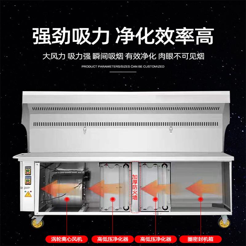 无烟烧烤车不锈钢吸风烧烤车无烟净化车商平用夜市烧烤摆摊净炉化