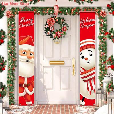 Christmas Door Decoration 2025 Merry Christmas Banner Decor