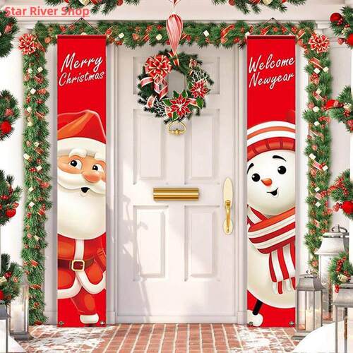 Christmas Door Decoration 2025 Merry Christmas Banner Decor