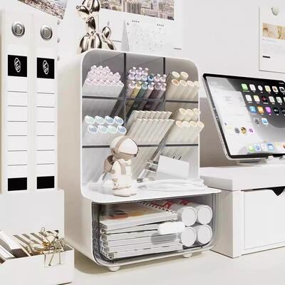 Slanted Pen Holder for Writing Desk, Student Desk Stationery