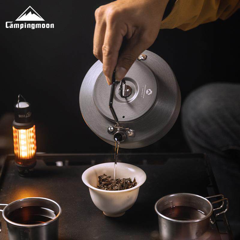 柯曼铝合金咖啡壶0.8L1L1.5L便携式露营煮茶壶户外烧水壶轻量