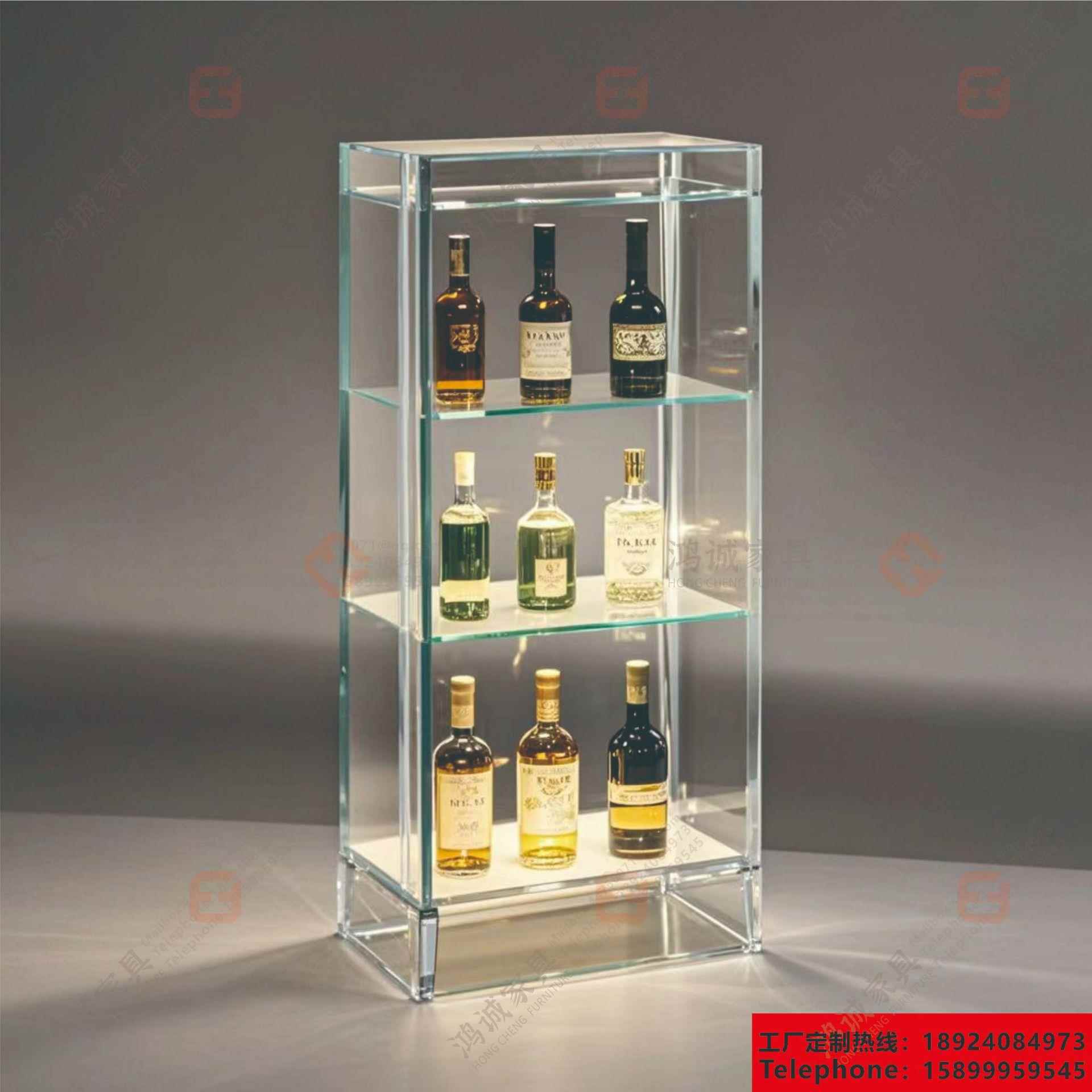 酒吧不锈钢恒温酒柜高档超白玻璃展台红酒展柜玻璃精品广州制作