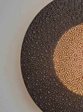 黑色圆形玻设璃壁灯意艺术式客壁厅290卧室灯轻奢现代简约计师装