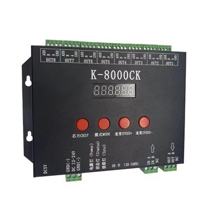 K-8000CK幻彩编程控制器带SD卡支持8路输出端口控制器自带测试