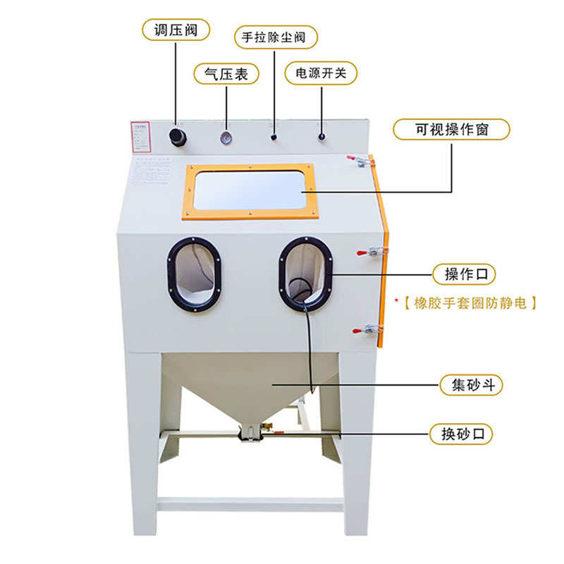 手动小型喷砂机石材玻璃模具翻新打砂机金属表面去氧化除锈喷丸机