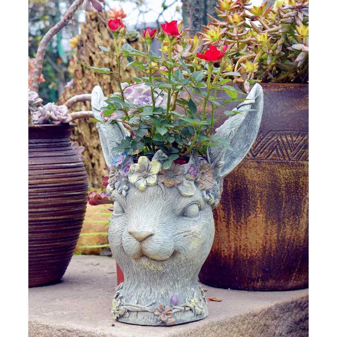 庭院装饰花园装饰品摆件鲍比兔树脂花盆创意兔头绿植盆栽插花花器,清洗/食品/商业设备,风口/风叶/风机配件,淘宝优惠券,粉丝福利购,淘宝优惠卷