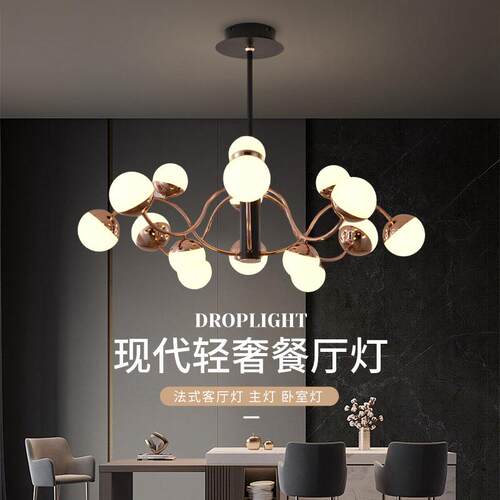 9047系列2022款现代轻奢厅E吊餐灯球形圆罩新网红铁艺灯具家用商