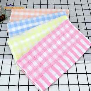 上海快鹿牌丝光毛巾 格子儿童巾棉薄款夏天洗脸巾9503清洁小面巾