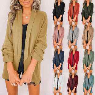 three quarter sleeves Collar jacket with suit cardigan