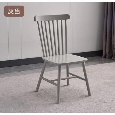 高档北欧实木约餐椅家厅用现代简轻奢椅温莎咖啡桌椅灰色白色黑色