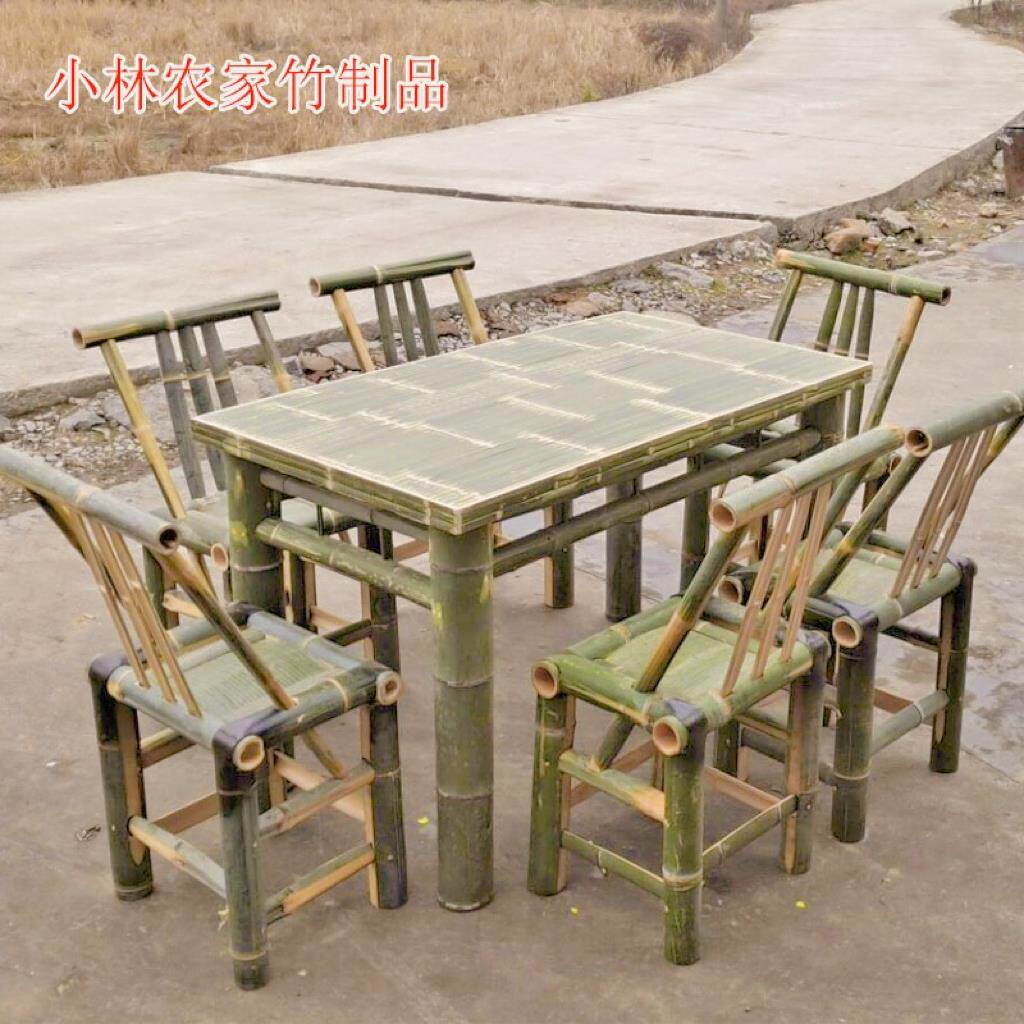 竹桌子餐桌正方形餐厅火锅店竹桌竹子方桌饭桌复古怀旧竹桌椅竹編